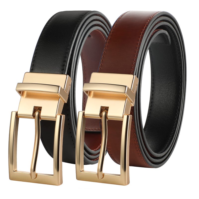 Lavemi Mens Belt Reversible 100% Italian Leather Dress Casual,One Reverse for 2 Colors,Trim to Fit(21863-3 110) - Image 1